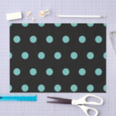 Polka Dot Tissue Papier (Zwart & Aqua) (Craft)