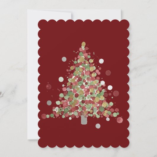 Polka Dot Tree Christmas Holiday Party Kaart (Achterkant)