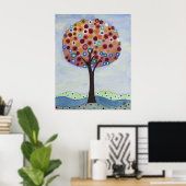 Polka Dot Tree door Heather Saulsbury Poster (Thuiskantoor)