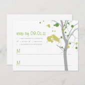 Polka Dot Tree met Tortelduifjes RSVP (Voorkant / Achterkant)