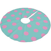 Polka Dot Tree Rok (Aqua & Pink) Kerstboom Rok (Gekanteld)