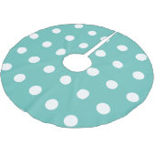 Polka Dot Tree Rok (Aqua & Wit) Kerstboom Rok (Gekanteld)