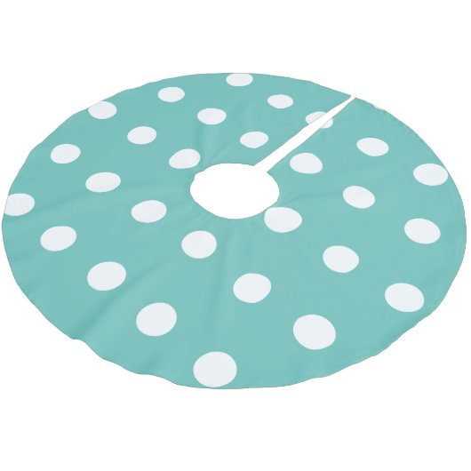 Polka Dot Tree Rok (Aqua & Wit) Kerstboom Rok (Gekanteld)