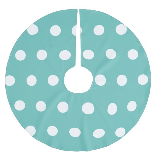 Polka Dot Tree Rok (Aqua & Wit) Kerstboom Rok (Voorkant)