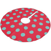 Polka Dot Tree Rok (Rood & Aqua) Kerstboom Rok (Gekanteld)