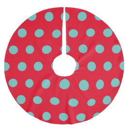 Polka Dot Tree Rok (Rood & Aqua) Kerstboom Rok