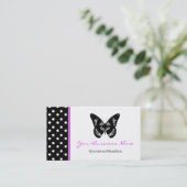 Polka Dot Trimmed Butterfly Visitekaartje (Staand voorkant)