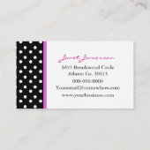 Polka Dot Trimmed Flower Visitekaartjes (Achterkant)