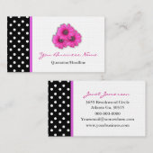 Polka Dot Trimmed Flower Visitekaartjes (Voorkant / Achterkant)