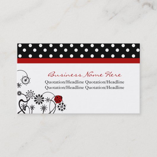 Polka Dot Trimmed Lady Bug Visitekaartjes (Voorkant)