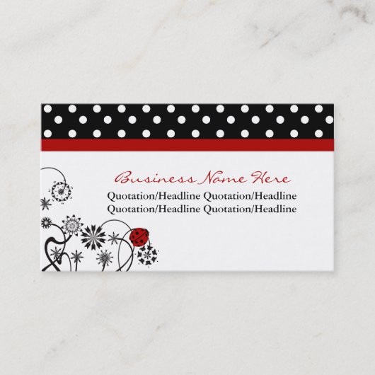 Polka Dot Trimmed Lady Bug Visitekaartjes (Voorkant)