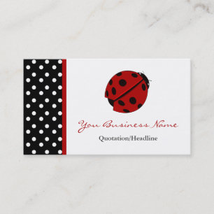 Polka Dot Trimmed Lady Bug Visitekaartjes