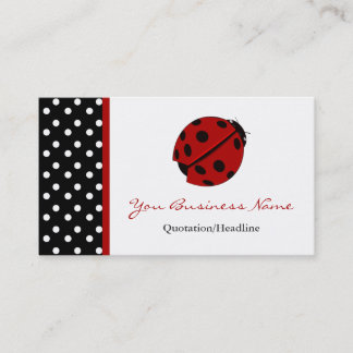 Polka Dot Trimmed Lady Bug Visitekaartjes