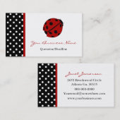 Polka Dot Trimmed Lady Bug Visitekaartjes (Voorkant / Achterkant)