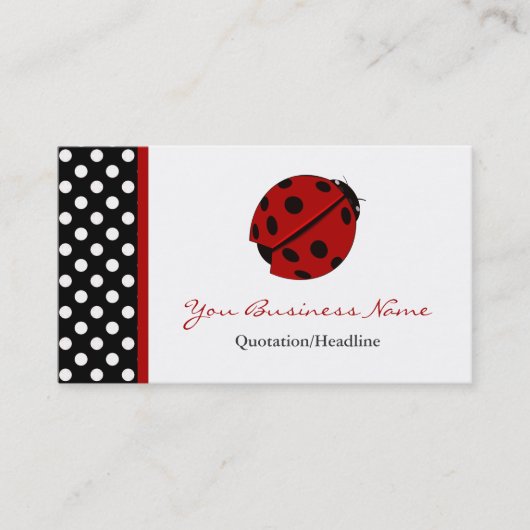 Polka Dot Trimmed Lady Bug Visitekaartjes (Voorkant)