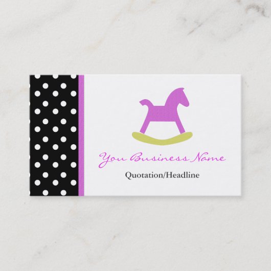 Polka Dot Trimmed Visitekaartje (Voorkant)
