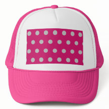 Polka Dot Trucker Hat (Hot Pink & Grey)