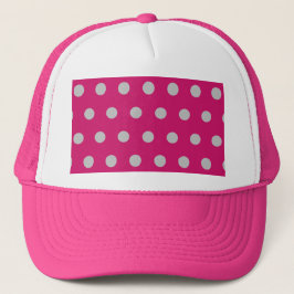 Polka Dot Trucker Hat (Hot Pink & Grey) Pet