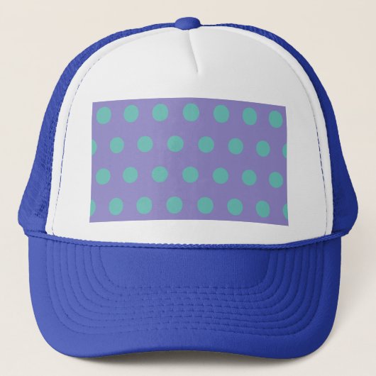 Polka Dot Trucker Hat (Lavendel & Aqua) Trucker Pet (Voorkant)