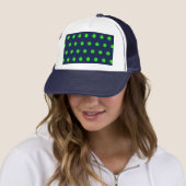 Polka Dot Trucker Hat (Navy Blue & Lime Green) Trucker Pet (In situ)