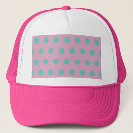 Polka Dot Trucker Hat (Roze & Aqua) Trucker Pet