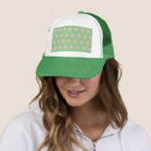 Polka Dot Trucker Hat (Sage Green & Pastel Pink) Pet (In situ)