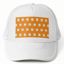 Polka Dot Trucker Hat (Sinaasappel en zilver)