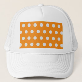 Polka Dot Trucker Hat (Sinaasappel en zilver) Trucker Pet