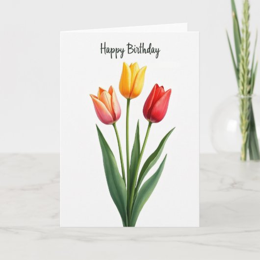 Polka Dot Tulp Trio Kaart (Voorkant)