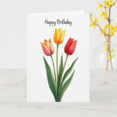 Polka Dot Tulp Trio Kaart (Gele Bloem)