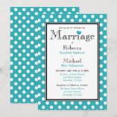 Polka Dot Turquoise bruiloft uitnodigingen (Voorkant / Achterkant)