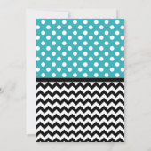 Polka Dot Turquoise & Chevron Baby shower Kaart (Achterkant)