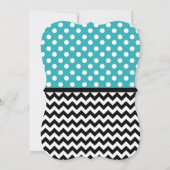 Polka Dot Turquoise & Chevron Sweet Sixteen Kaart (Achterkant)