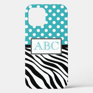 Polka Dot Turquoise en Zebra Print Case-Mate iPhone Case