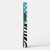 Polka Dot Turquoise en Zebra Print Case-Mate iPhone Case (Achterkant / Rechts)