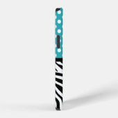 Polka Dot Turquoise en Zebra Print iPhone Hoesje (Rechterkant)