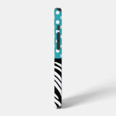 Polka Dot Turquoise en Zebra Print iPhone Hoesje (Linkerkant)