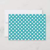 Polka Dot Turquoise & White RSVP Reply Cards Kaartje (Achterkant)