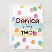 Polka Dot Verjaardagsfeestje Uitnodigen Aankondiging (Voorkant)