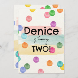 Polka Dot Verjaardagsfeestje Uitnodigen Aankondiging