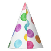 Polka Dot Verjaardagsfeestje Uitnodigen Feesthoedjes (Achterkant)