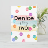 Polka Dot Verjaardagsfeestje Uitnodigen Kaart (Staand voorkant)