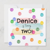 Polka Dot Verjaardagsfeestje Uitnodigen Kaart (Voorkant)