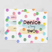 Polka Dot Verjaardagsfeestje Uitnodigen Kaart (Voorkant / Achterkant)