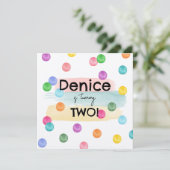 Polka Dot Verjaardagsfeestje Uitnodigen Kaart (Staand voorkant)