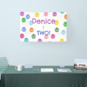 Polka Dot Verjaardagsfeestje Uitnodigen Spandoek (Beurs)