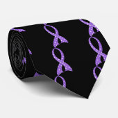 Polka Dot Violet Ribbon Hodgkin lymfoom Stropdas (Opgerold)