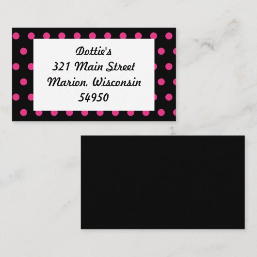 Polka Dot Visitekaartjes (Zwart & Neon Roze) (Voorkant / Achterkant)