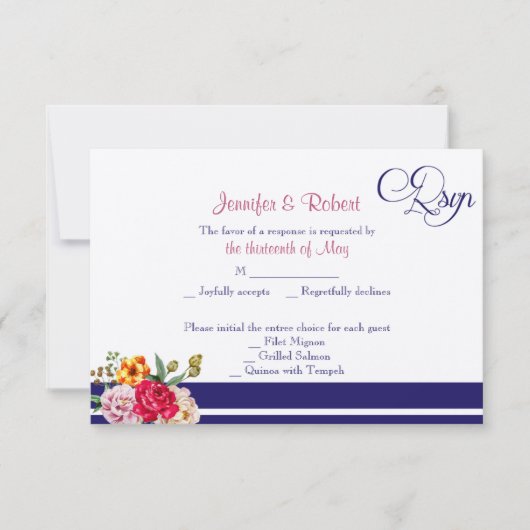 Polka Dot Vlinder Posh Huwelijksreactie Kaart (Voorkant)