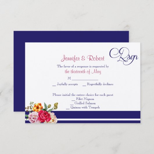 Polka Dot Vlinder Posh Huwelijksreactie Kaart (Voorkant / Achterkant)